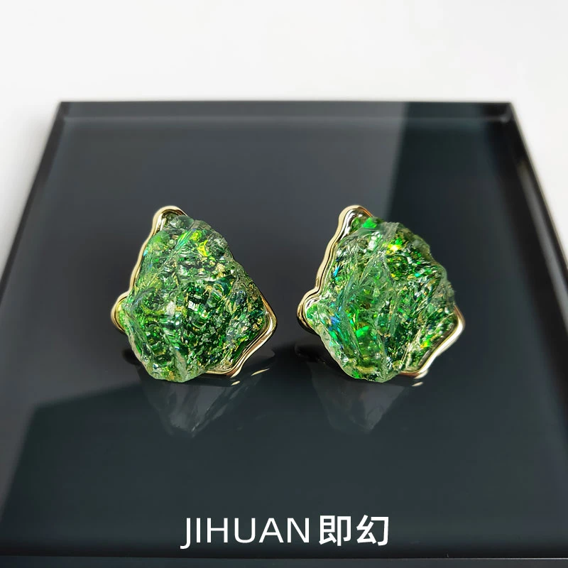 即幻 铜合金耳饰 ♦绿渊-B版 欧美风设计走秀款耳环 S-4582