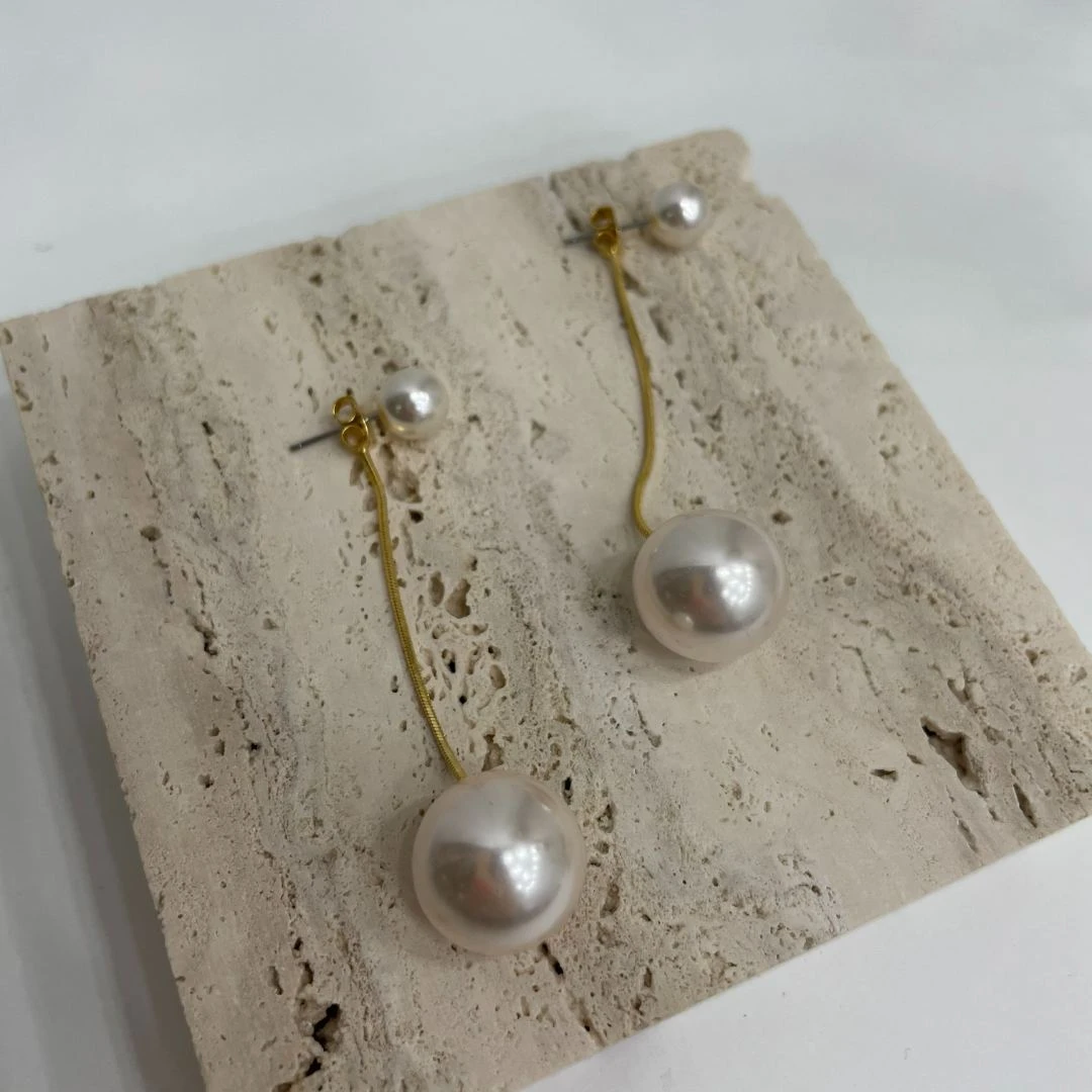 铜合金仿珍珠耳饰 3300 新款INS风珠珠耳坠百搭