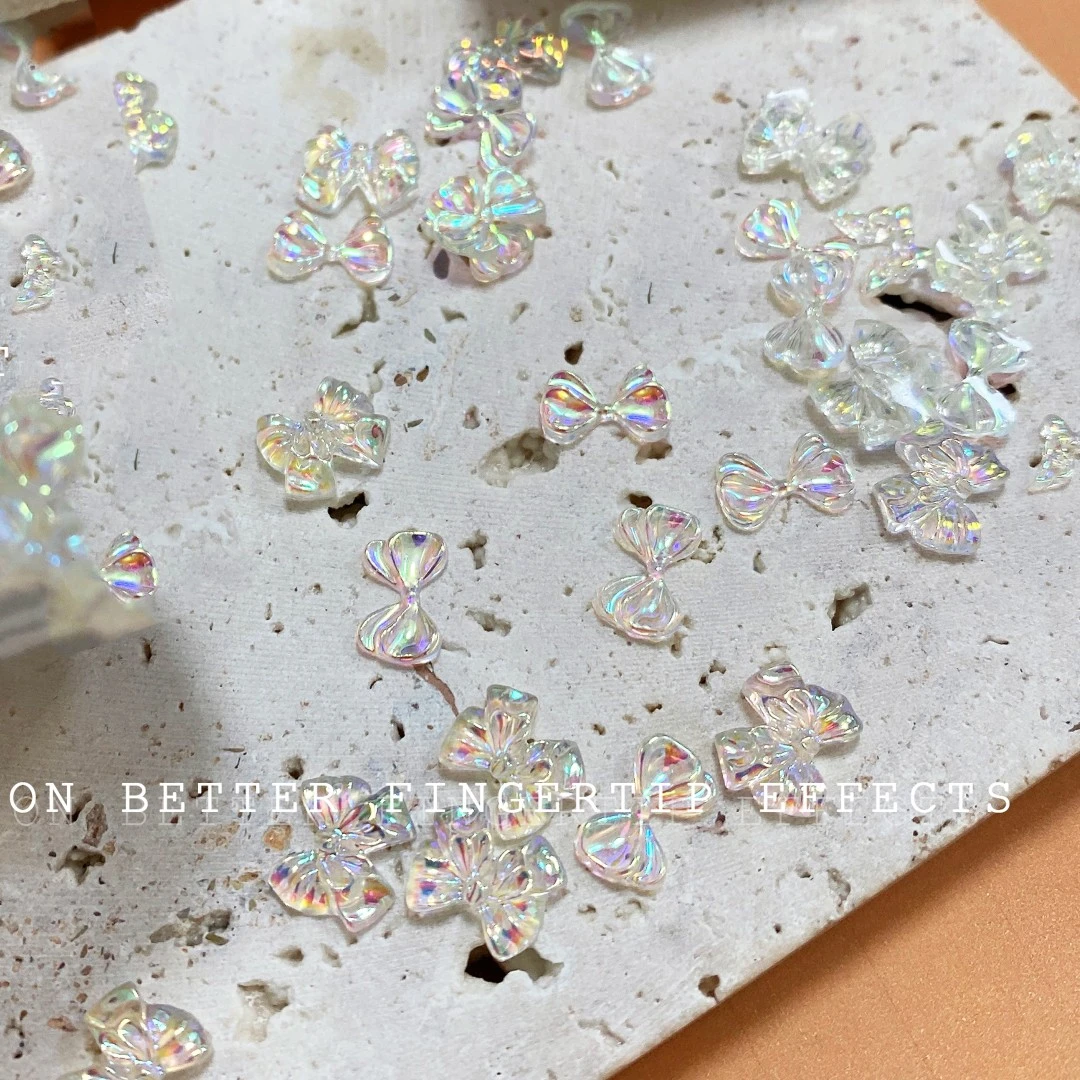 【饰品】美甲饰品极光蝴蝶结幻彩透明爆款立体钻饰日式指甲装饰钻
