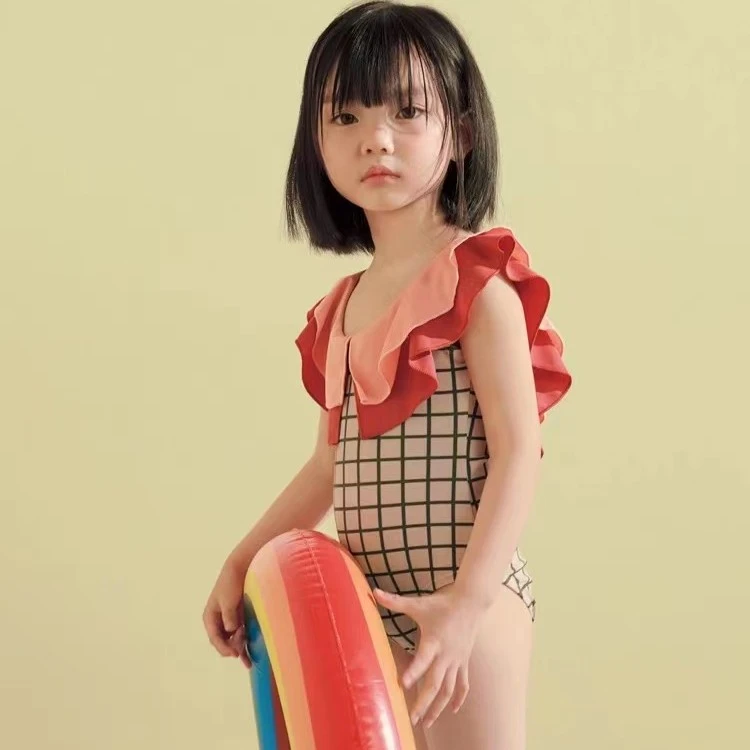 adoreswim/爱多尔可爱宝宝连体泳衣夏季小童泳装公主洋气泳衣时尚