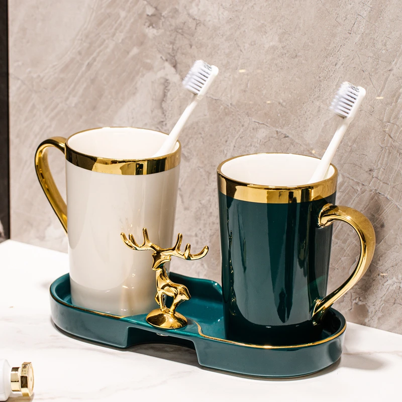 情侣刷牙漱口杯一对高颜值洗漱杯家用刷牙杯卫生间牙刷置物架牙杯