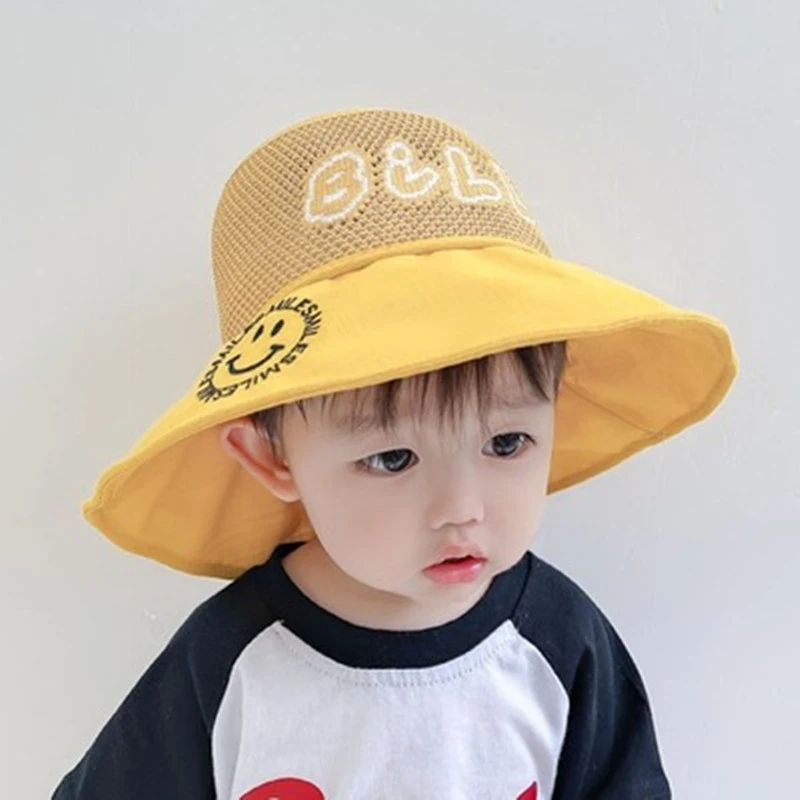 儿童遮阳帽宝宝夏季大帽檐网帽透气男童帽子防晒帽女太阳帽渔夫帽