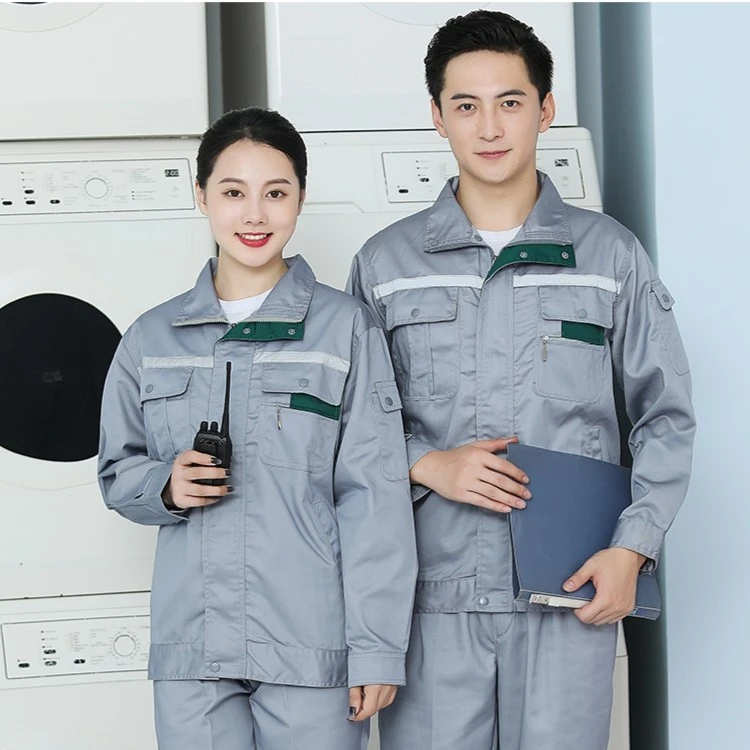 春秋季工作服套装男工厂车间焊工劳保服定制物业汽修工人工装立领