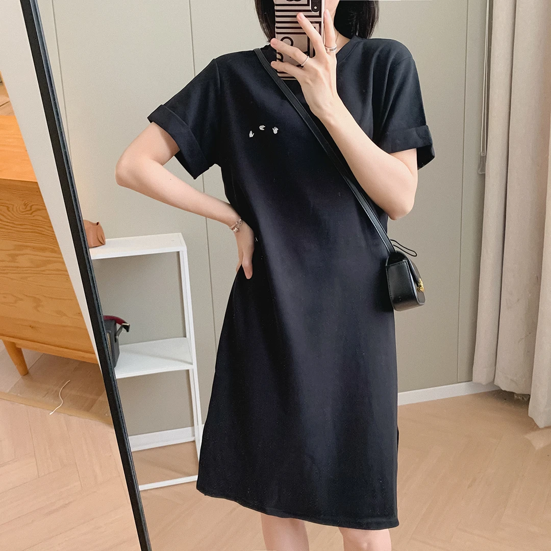 大叮自制 清仓！ 可收腰刺绣中长款懒人连衣裙 L483