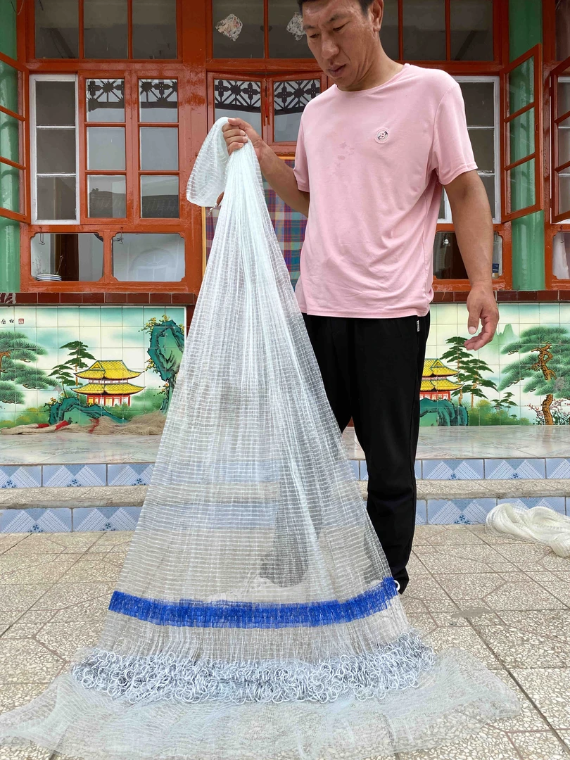 新款超强单丝半指网眼链条网（兰色11斤黄色9.5斤全网）