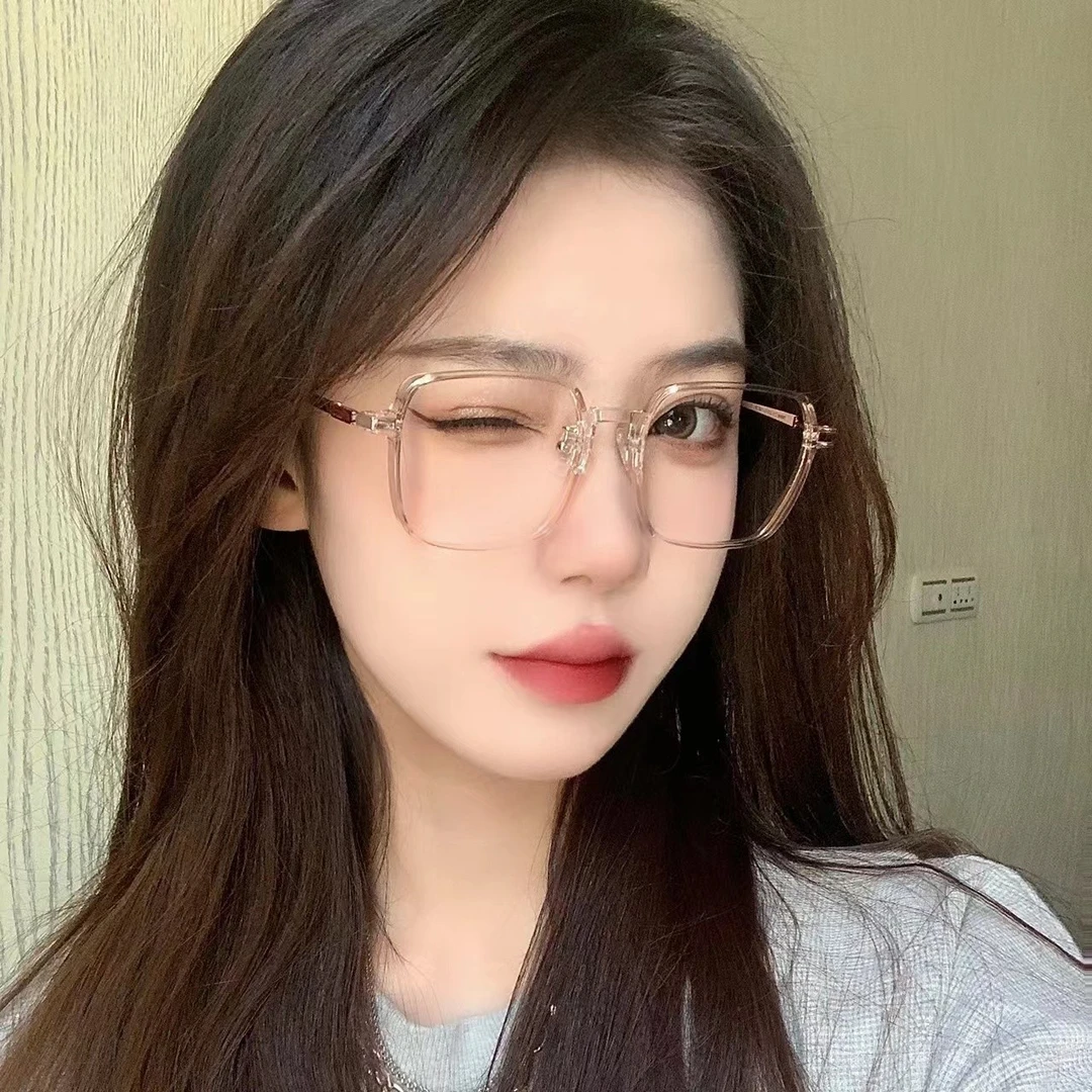 超轻网红大框女款可配近视眼镜大脸显瘦方框眼镜架防蓝光素颜眼镜