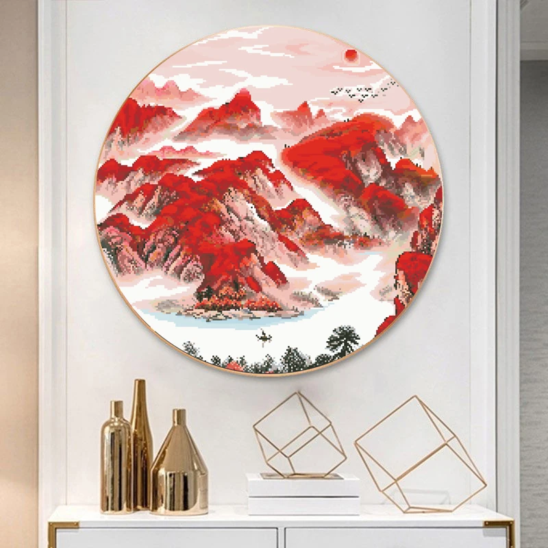 【大格】十字绣爱阁：鸿运当头鸿福版 小件 客厅手工风景画棉线