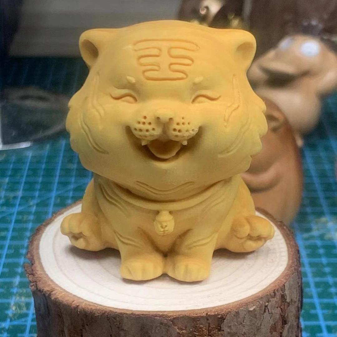坏心情治愈虎 萌虎吉祥物 黄杨木 摆件 挂件手工貔貅创意十二生肖