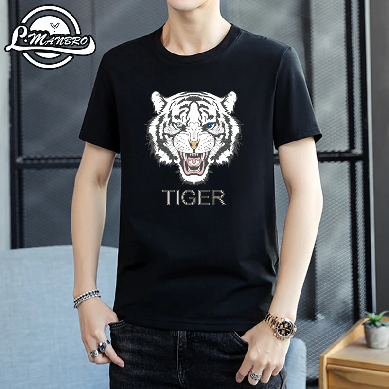 L'ManBro/雷曼兄弟新款莱卡棉短袖t恤男士ins潮流宽松大码体恤衫