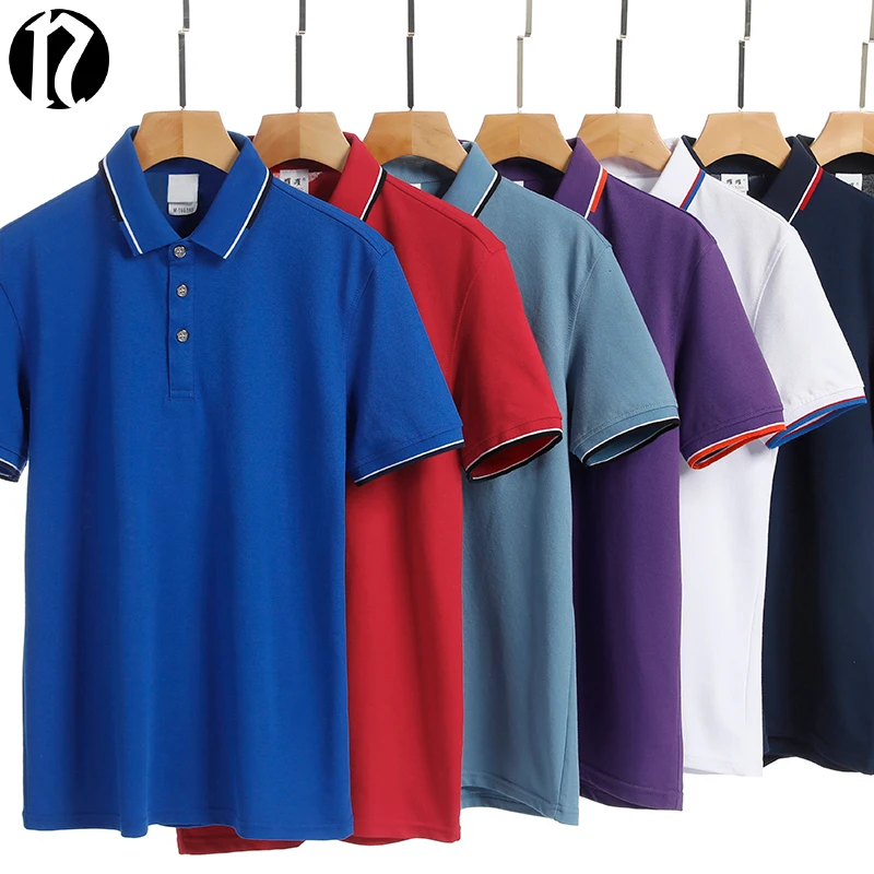 精梳棉织造】短袖POLO衫男夏季新款中青年男士翻领T恤保罗衫女装