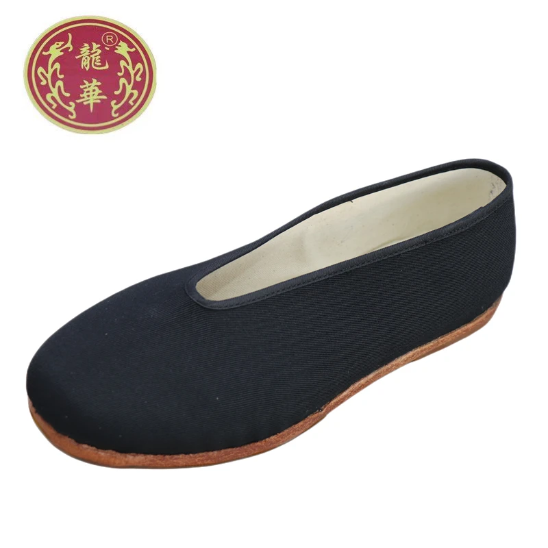 自产自销龙华男士老年鞋加胶片牛皮底黑色圆口老头鞋透气休闲鞋