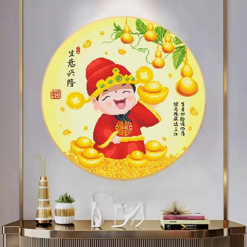 生意兴隆(福禄版) 75*75厘米大格四股绣32种色(蒙娜丽莎十字绣)