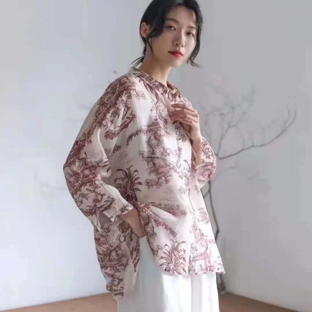 【婷婷棉麻】休闲棉麻时尚宽松女士上衣