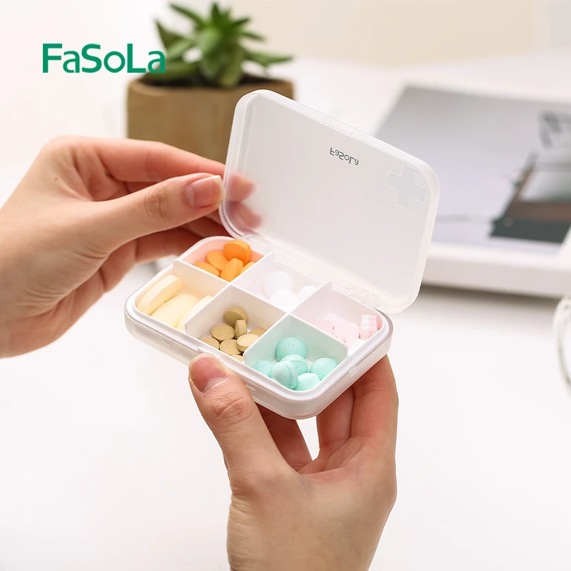 FaSoLa老人便携随身药盒便携旅行小号迷你小药盒分装密封避光防潮