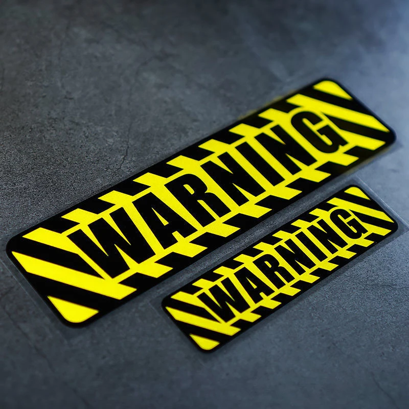 warning安全警告反光贴纸防追尾危险警示车尾摩托防水创意英文贴