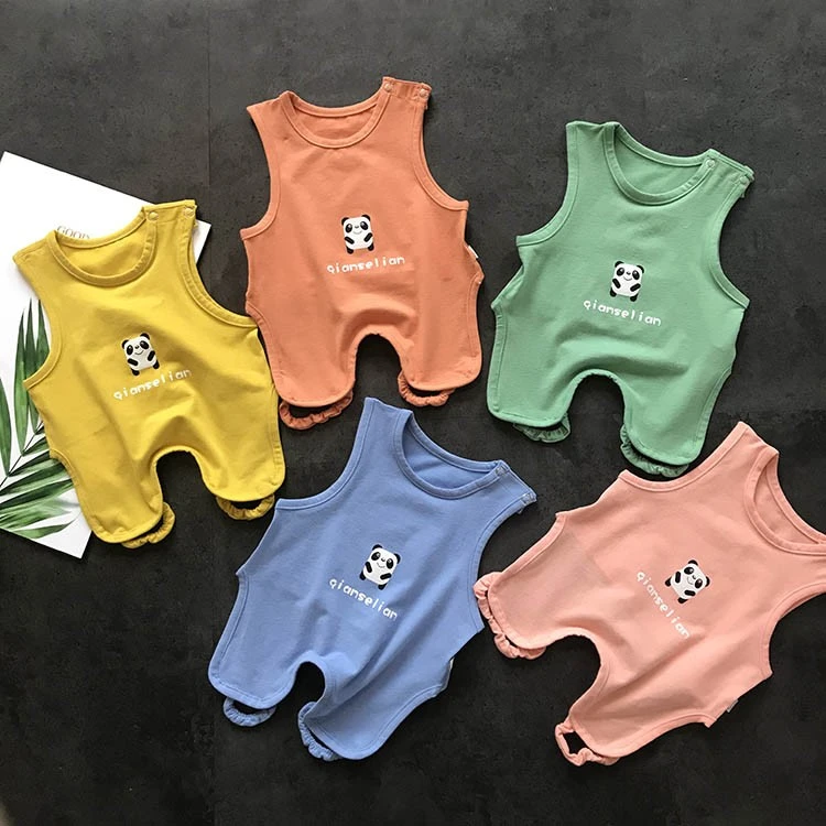 2028纯棉无痕工艺背心式肚兜婴幼儿连体护肚