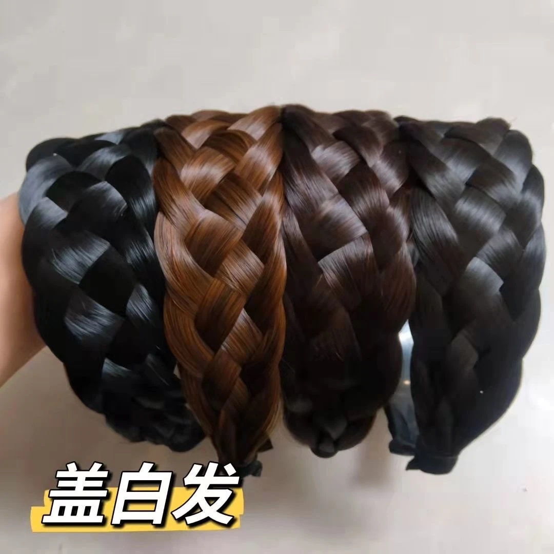 [现货秒发]加宽盖白发发箍假发发箍仿真发卡中年妈妈优雅头饰发夹