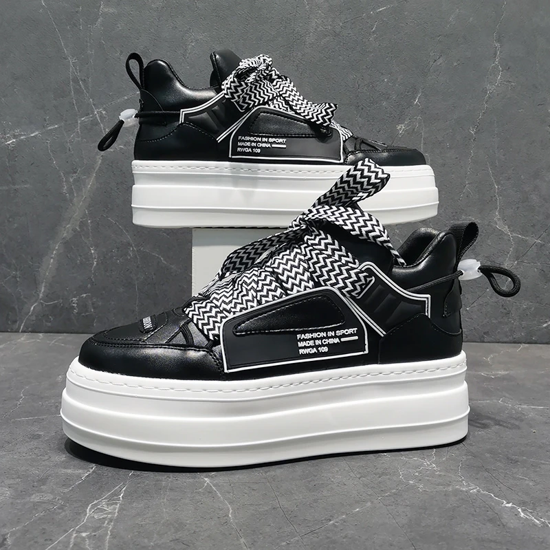 夏季男士潮鞋低帮百搭学生板鞋潮流厚底小白鞋休闲鞋时尚透气男鞋