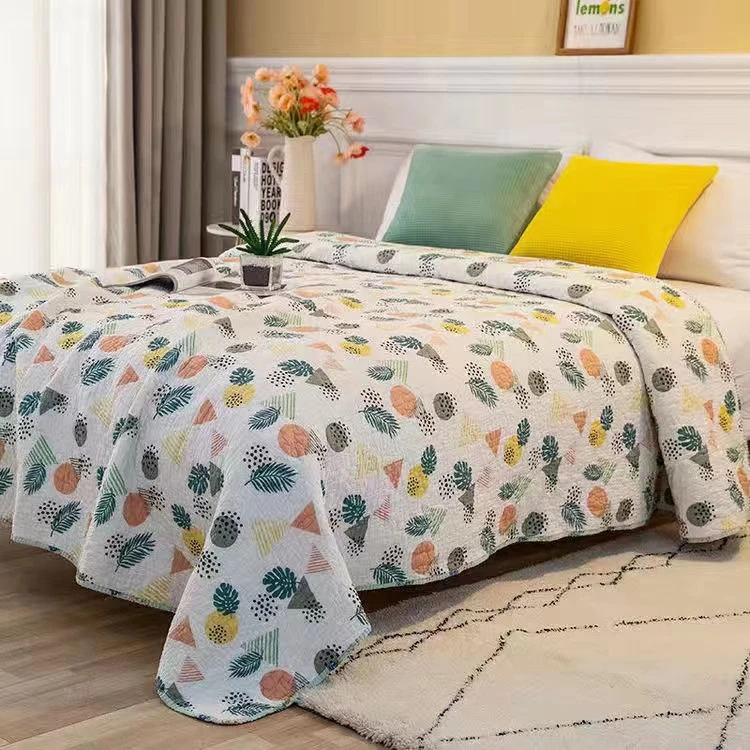 外贸纯棉床盖双面全棉绗缝床垫炕两面用可机洗韩式夹棉床单四季被