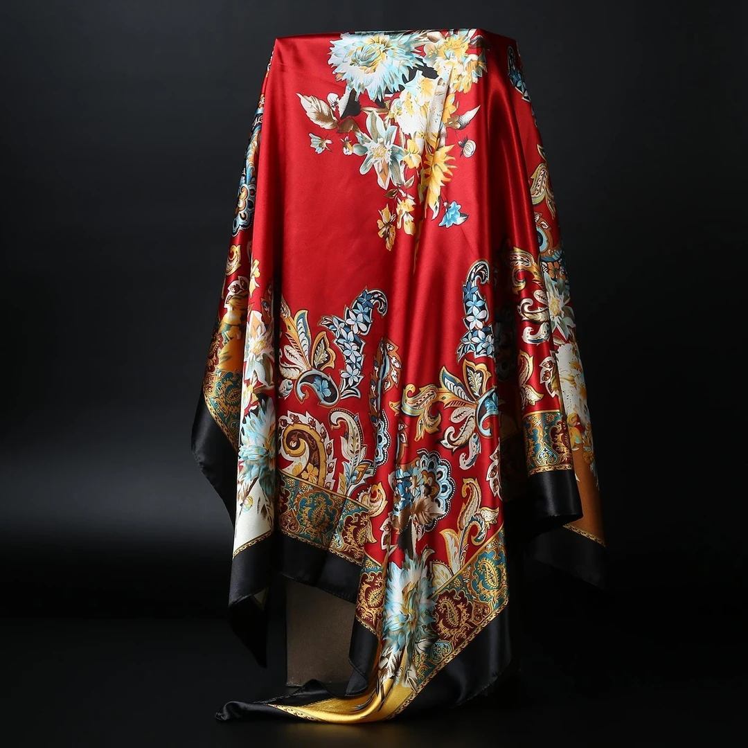 90X90cm【宫廷红色腰果】D13