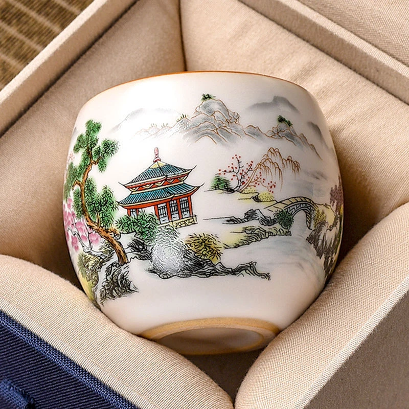 誉晟汝窑复古茶杯开片可养陶瓷品茗杯功夫茶具家用茶盏主人杯单杯