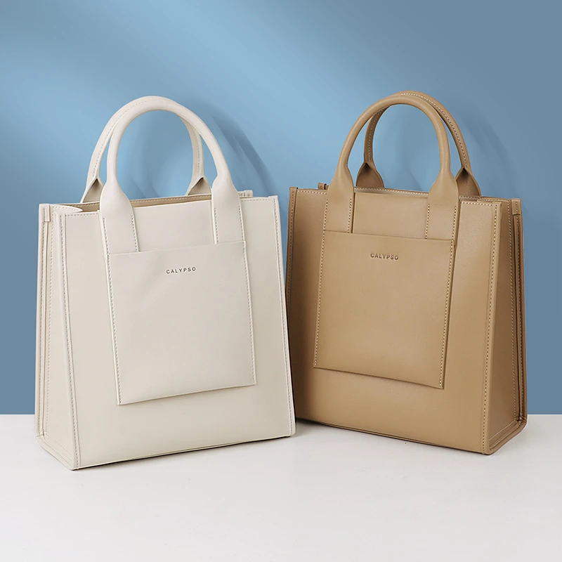 手提包女2025新款潮流休闲时尚简约百搭女士大容量轻便真皮托特包