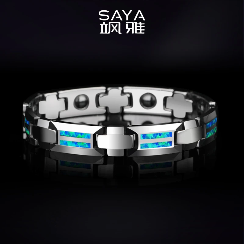 飒雅 钨合金磁铁手链 男款澳宝轻奢小众男士手环潮男手串女SL054