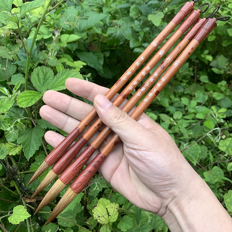 【梅兰竹菊】狼毫四件套 出锋：5.0cm-4.3cm-3.6cm-3.0cm 楷书