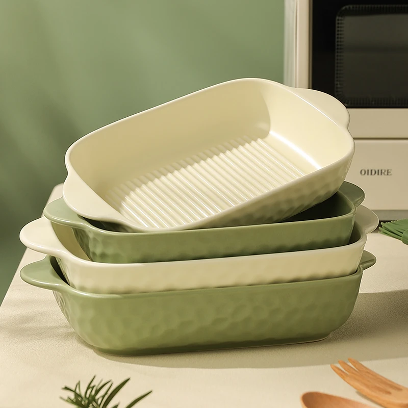 芝士焗饭烤盘烤箱用微波炉加热专用器皿长方形盘子高级感双耳烤碗