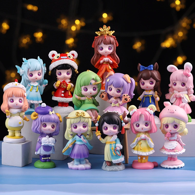 十二生肖摆件可爱女孩潮玩手办桌面车载公仔创意少女心礼物女