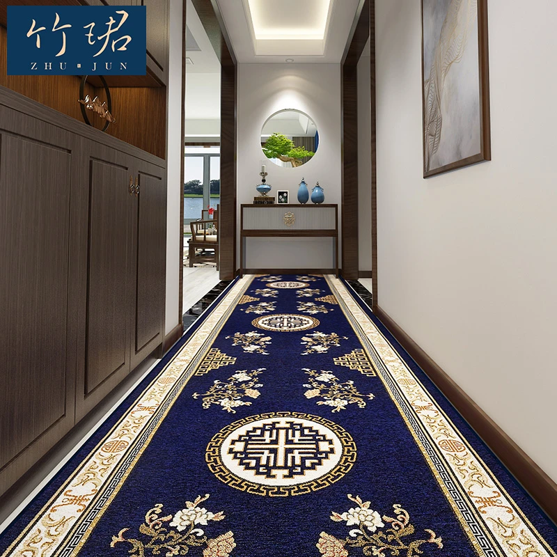 高档走廊裁剪过道中式家用客厅玄关门厅满铺酒店宾馆长条防滑定制