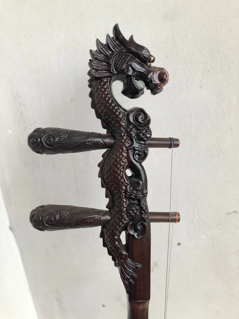 老红木全雕龙头二胡