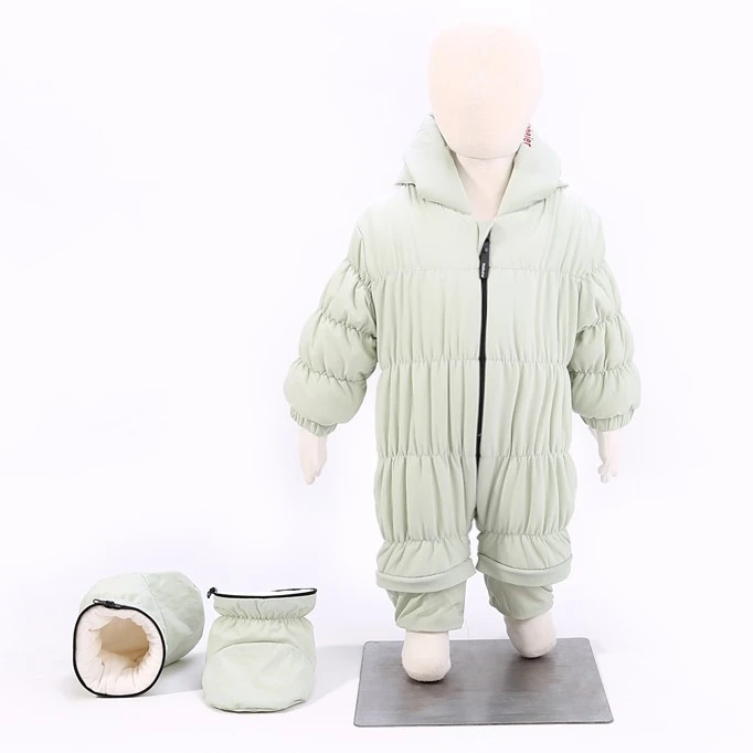 婴幼儿棉花包脚可拆卸连体新生儿外穿中厚男女宝宝冬款