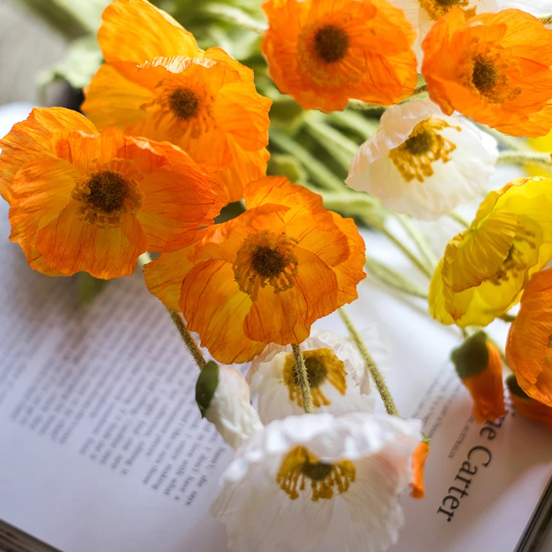 掬涵虞美人仿真花艺装饰摆件餐桌花插花客厅ins摆设高级感