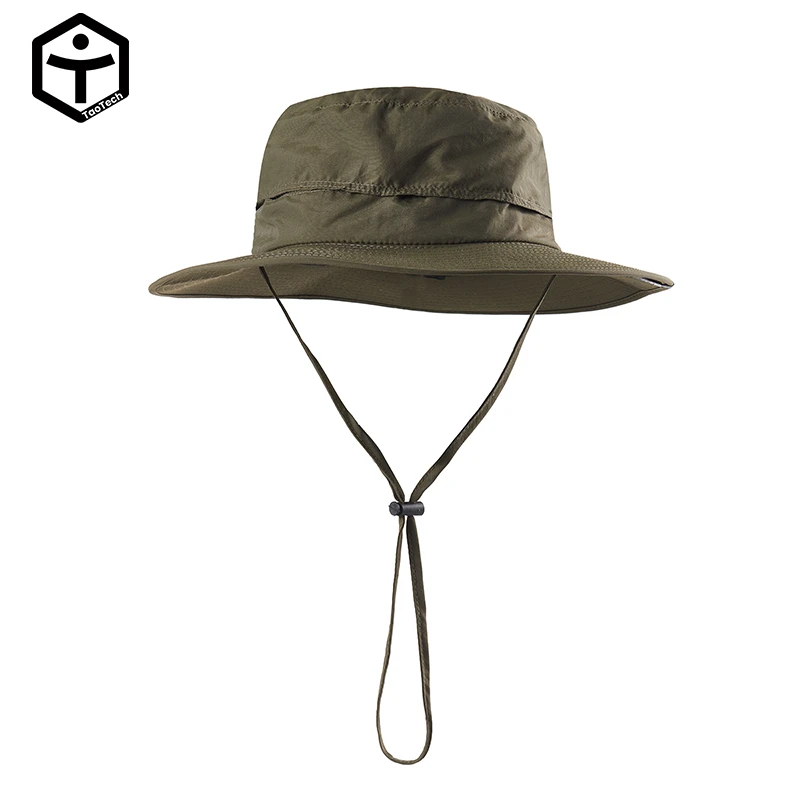 TAOTECH夏季薄款男女渔夫帽遮阳防晒休闲透气骑车登山绑绳太阳帽