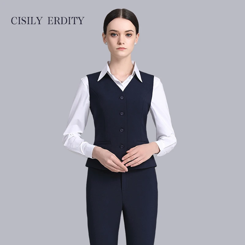 职业装套装女马甲背心西装工装正装银行售楼部置业顾问西服工作服