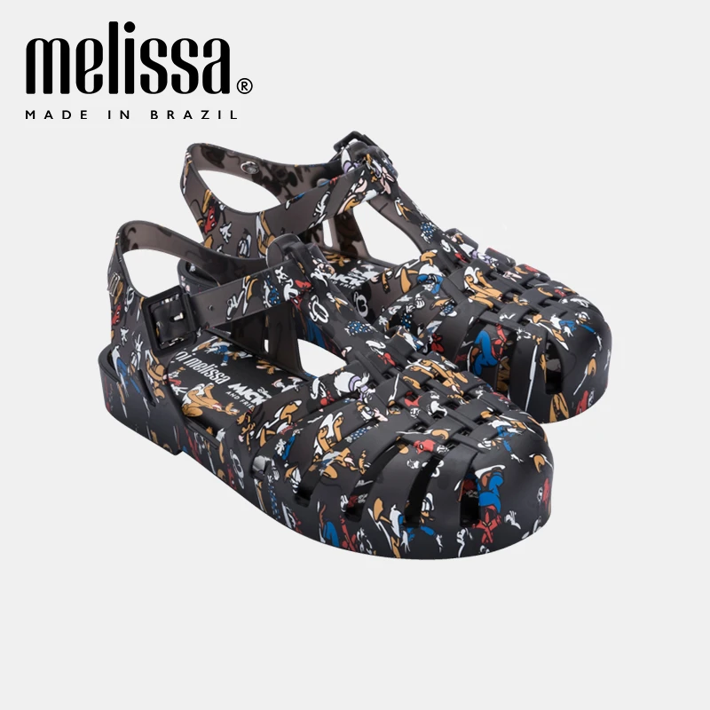 Melissa梅丽莎夏季迪士尼米奇合作款圆头搭扣果冻鞋中童凉鞋33444