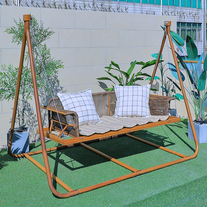 室外秋千庭院悬挂户外编藤吊篮家用懒人摇篮椅别墅室内阳台吊椅
