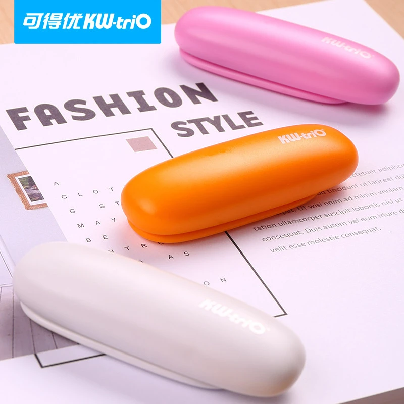 可得优 迷你便携式订书机小巧订书器创意学生装订机小号可订20页