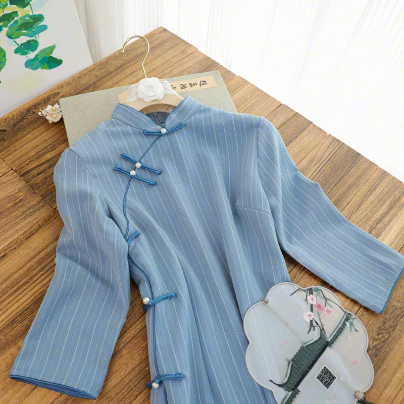 俏娘鱼【梦回民国】2025年春季新款新中式复古民国长袖日常可穿旗袍