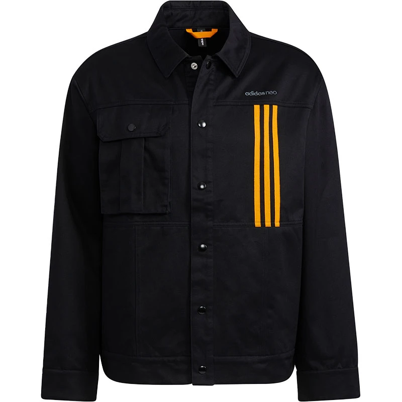 Adidas/阿迪达斯正品NEO男子运动工装翻领长袖夹克外套HG9049轻便