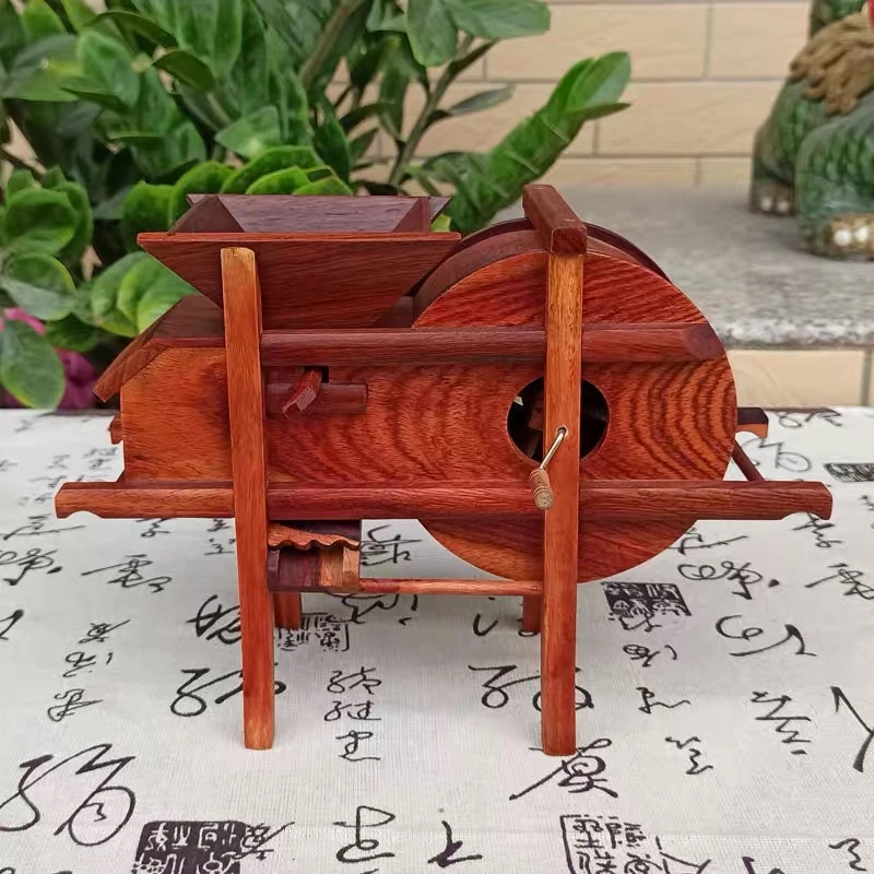 物酒柜装饰时来运转风车创意摆件家居饰品红木纯手工古典工艺品礼