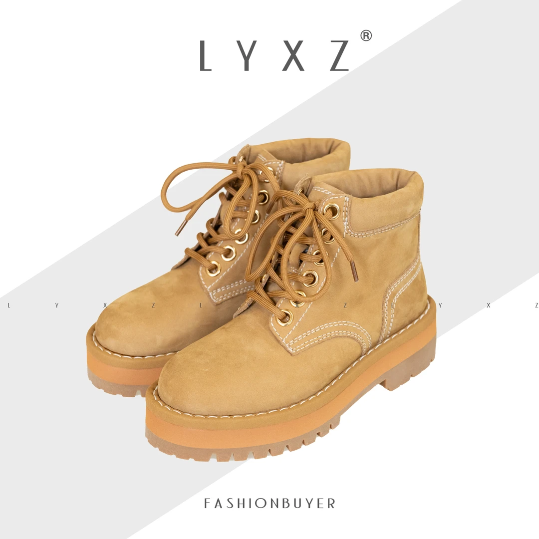 大小与【无人之境】夏季新小众时尚英伦风圆头厚底系带马丁靴72727