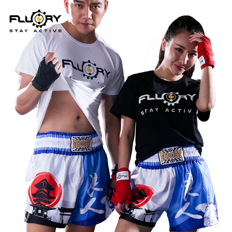 FLUORY火垒散打短裤男 专业泰拳武林风训练格斗裤 拳击散打服装女