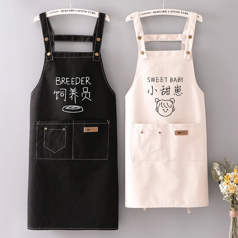 家用厨房简约围裙防水加大餐饮专用工作服上班做饭定制logo印字女