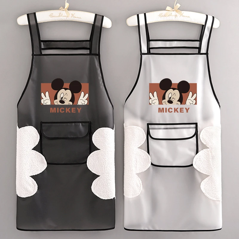 加长TPU防水防油家用厨房围裙简约上班做饭定制logo专用工作服女