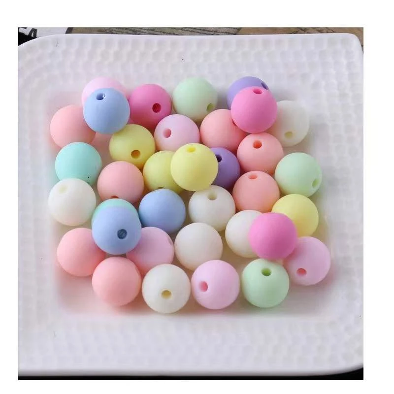 （618）12毫米磨砂亚克力珠子手工DIY编织穿珠孔径2毫米