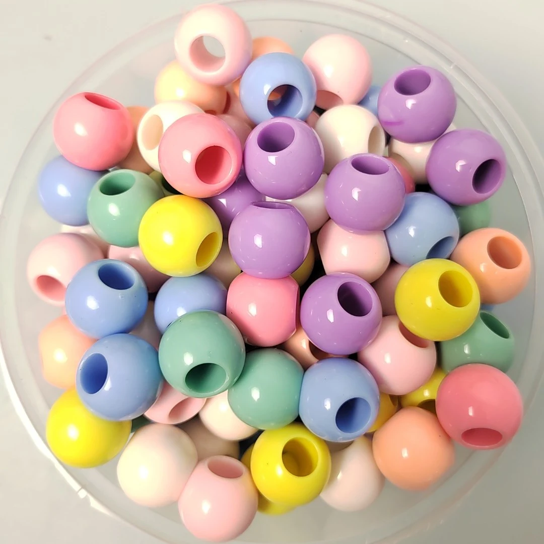 亚克力大孔珠子糖果色直径20毫米手工编织DIY配件