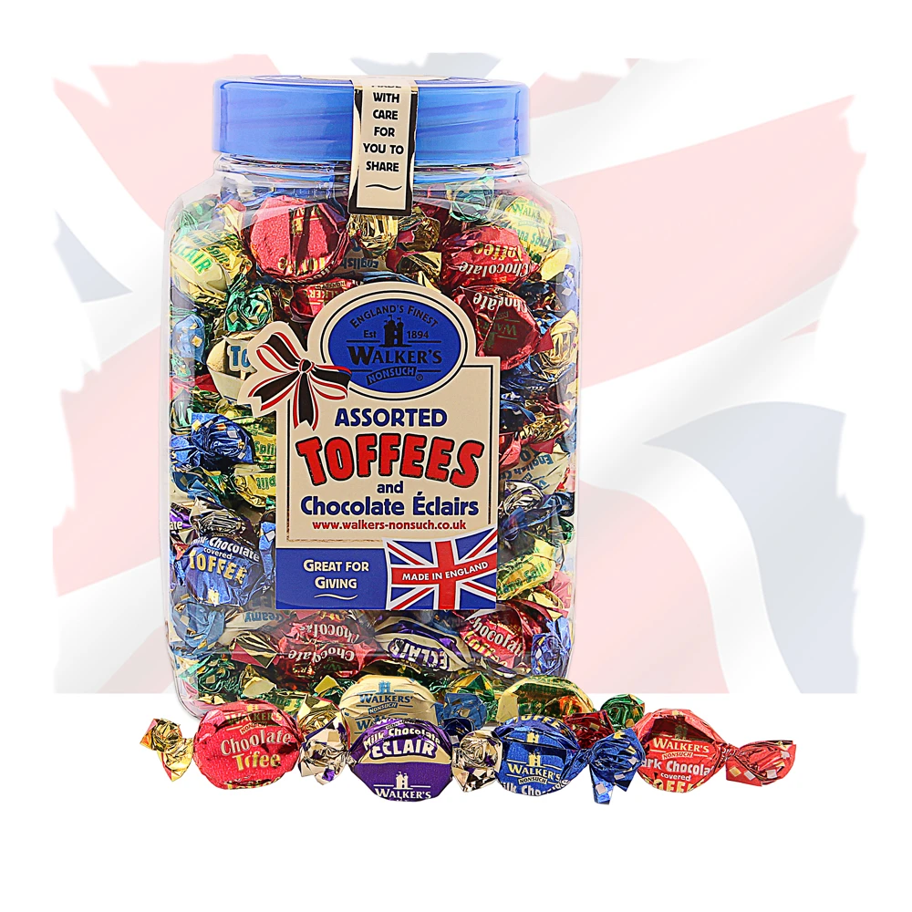 英国进口零食喜糖糖果软糖walkers沃尔克斯什锦太妃糖多口味罐装