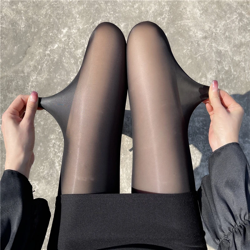 网红极光马油袜 光腿神器丝袜油亮光滑 纯欲性感防勾丝连裤袜子